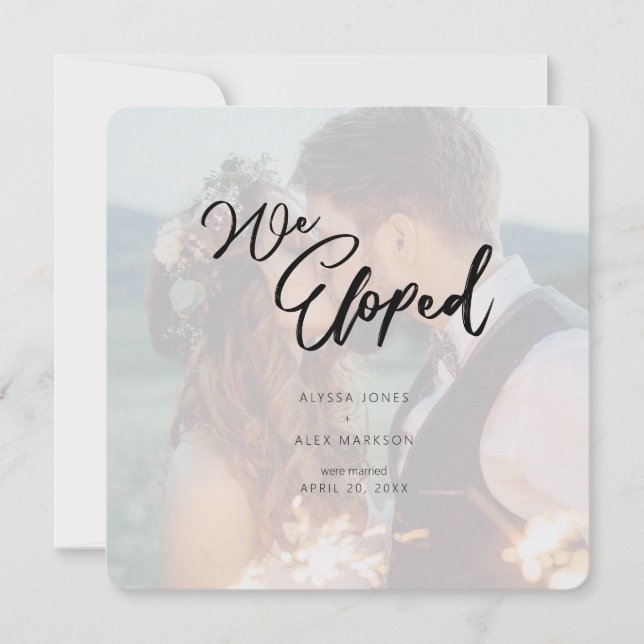 Minimalistisches Skript Wir haben Hochzeitsankündi Save The Date (Vorderseite)