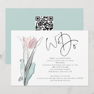 Minimalistisches Skript Wir Machen Foto QR Code Ho Einladung