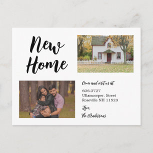 Minimalistisches Skript Zwei Foto Neue Zuhause-Mov Ankündigungspostkarte