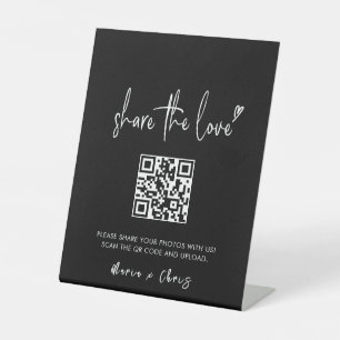 Minimalistisches Skriptaufzeichnen Liebe QR-Code H Sockelschild