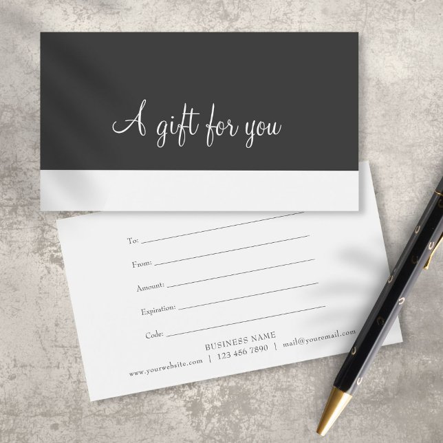 Minimalistisches Skriptgeschenkzertifikat (Minimalist Script Gift Certificate)