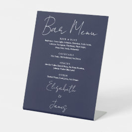 Minimalistisches Skriptmenü für Navy Blue Sockelschild