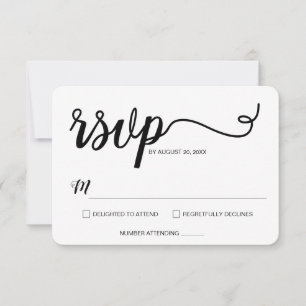 Minimalistisches Skripttypografie-Elegant RSVP Karte