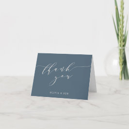 Minimalistisches SkriptWedding Custom Message Dark Dankeskarte