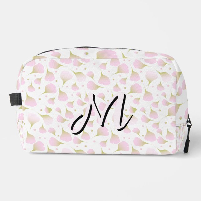 Minimalistisches Soft-Pastell-Rosa-Initial Waschbeutel (Vorderseite)