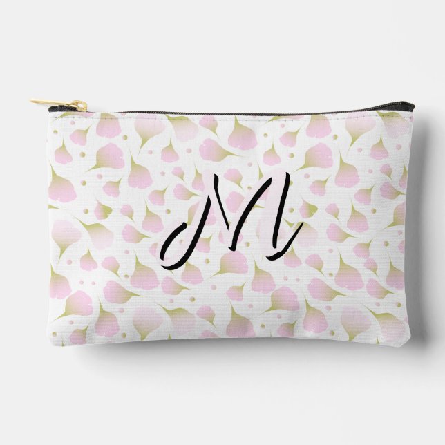 Minimalistisches Soft-Pastell-Rosa-Initial Zubehörtasche (Vorderseite)