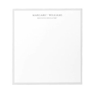 Minimalistisches Solid Gray Border Office Beruflic Notizblock
