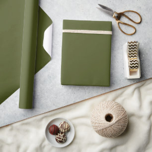 Minimalistisches solides elegantes Armee-Grün Plai Geschenkpapier