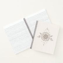 Minimalistisches Sonnenblumen- und Mond-Design