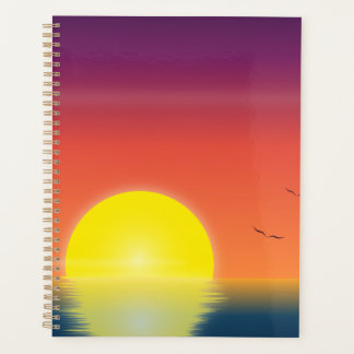 Minimalistisches Sonnenuntergangs-Ozean-Notizbuch  Planer
