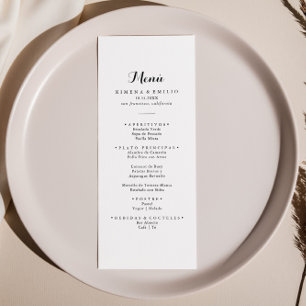 Minimalistisches spanisches Abendessen Menükarte