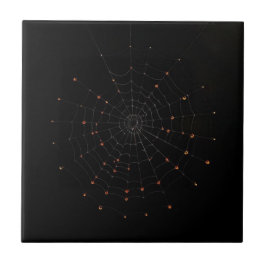 Minimalistisches Spinnennetz Halloween-Keramikflie Fliese