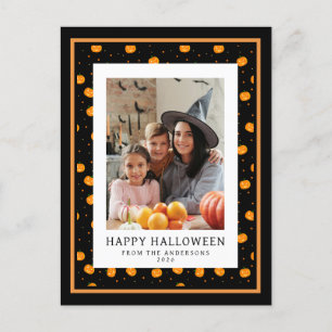Minimalistisches Spooky Happy Halloween 1 Foto Feiertagspostkarte