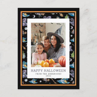Minimalistisches Spooky Happy Halloween 1 Foto Feiertagspostkarte