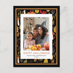 Minimalistisches Spooky Happy Halloween 1 Foto Feiertagspostkarte