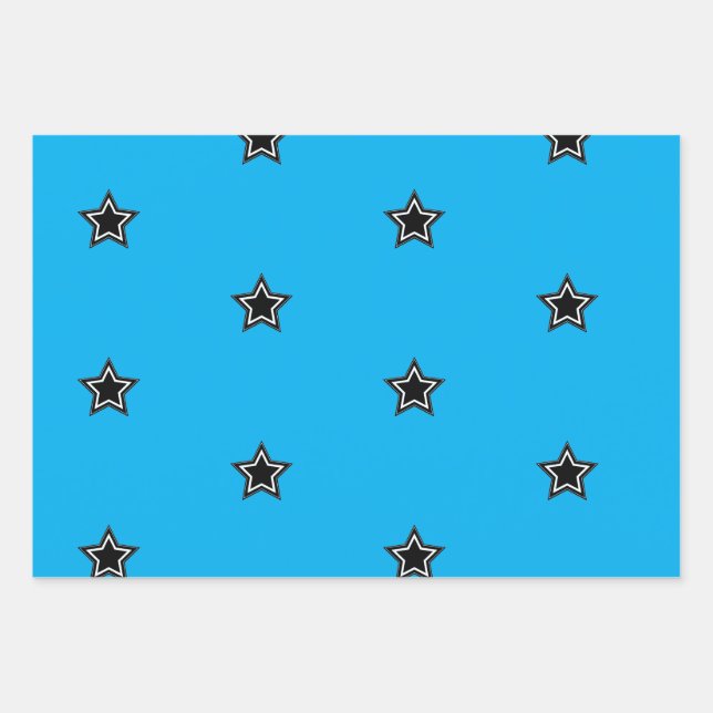 Minimalistisches Star Wrapping Paper Flat Sheet Se Geschenkpapier Set (Vorderseite)