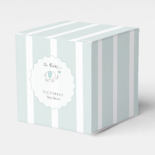 Minimalistisches Staubblau Oh Baby Elefant Baby Sh Geschenkschachtel