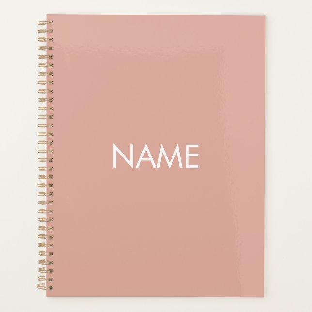 Minimalistisches staubrosa, benutzerdefiniertes Ja Planer (Vorderseite)