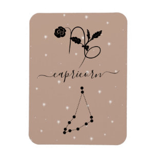 Minimalistisches Sternzeichen Steinbock Schwarze S Magnet