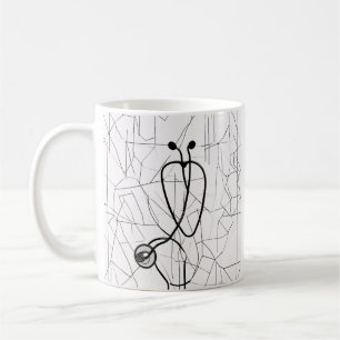 Minimalistisches Stethoskop-Design für Krankenpfle Kaffeetasse