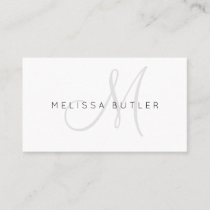 Minimalistisches stilvolles graues Monogramm Visitenkarte