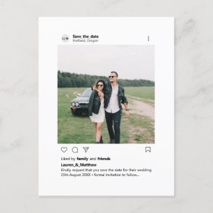 Minimalistisches stilvolles, modernes Foto Instagr Ankündigungspostkarte