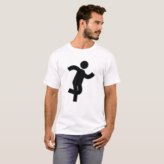 Minimalistisches Stockfigur-Icon-T-Shirt Laufender T-Shirt