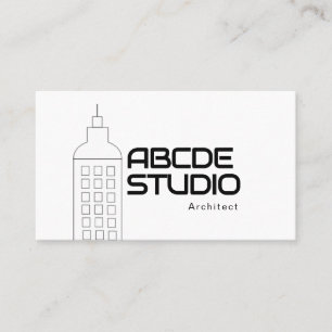 Minimalistisches Studio in Black & White Architect Visitenkarte