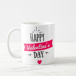 Minimalistisches, stylisches schwarz-rosa Sweet He Kaffeetasse