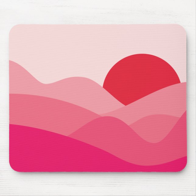 Minimalistisches Sun Pink Mousepad (Vorne)