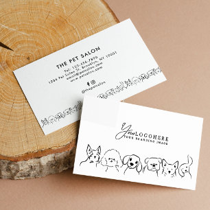 Minimalistisches süßes Hunde-Logo für Haustierbesi Visitenkarte