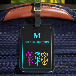 Minimalistisches Symbol für Niedliche Blume, benut Gepäckanhänger