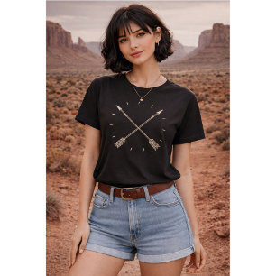 Minimalistisches T-Shirt für Frauen mit gekreuzten