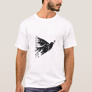 Minimalistisches T-Shirt mit fliegender Friedensta