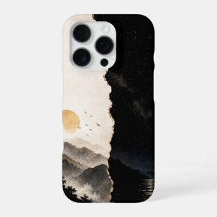 Minimalistisches Tag- und Nachtlandschaft-Handyhül iPhone 16 Pro Hülle