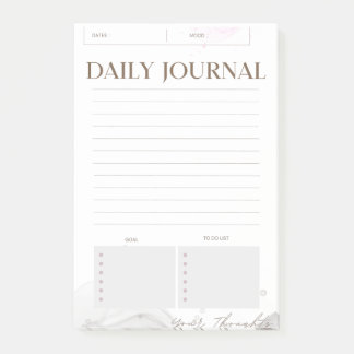 Minimalistisches tägliches Journal Post It Notizen
