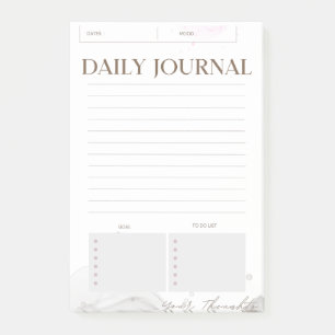 Minimalistisches tägliches Journal Post It Notizen