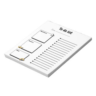 Minimalistisches tägliches To-Do-Liste Notizbuch | Notizblock