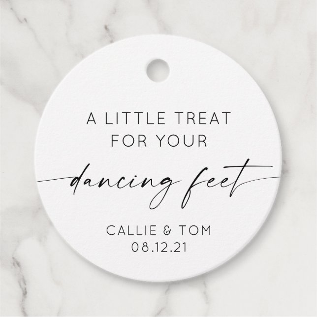 Minimalistisches Tanzfest Dreh Flop Wedding Geschenkanhänger (Vorderseite)