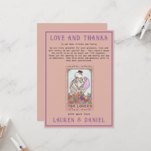 Minimalistisches Tarot Skeleton Vielen Dank Karte