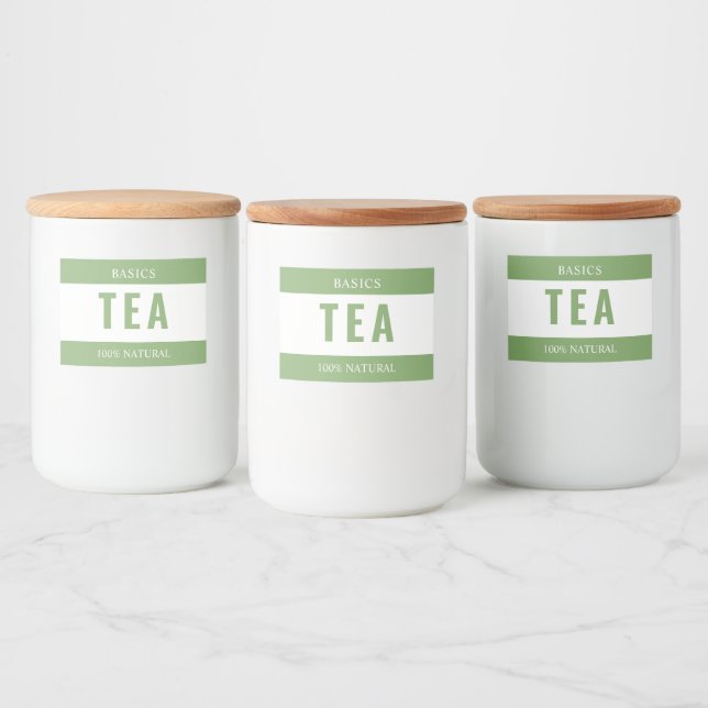 Minimalistisches TEA-Etikett für Behälter Lebensmitteletikett (Flaschen)
