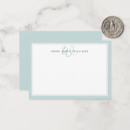Minimalistisches Teal Zwei-Rahmen-Monogramm Mitteilungskarte