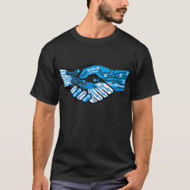 Minimalistisches Tech-Handshake-Schaltkreis-Board- T-Shirt