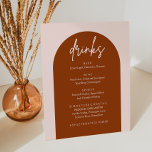 Minimalistisches Terracotta Arch Wedding Drinks Ba Sockelschild<br><div class="desc">Minimalistische Terracotta Wedding Drinks Bar Menu,  Minimalistisch modernes Bar-Schild,  Betrunken in Liebe,  Alcohol Wedk Drink Menü</div>