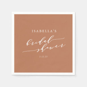 Minimalistisches Terracotta Boho Brautparty Serviette