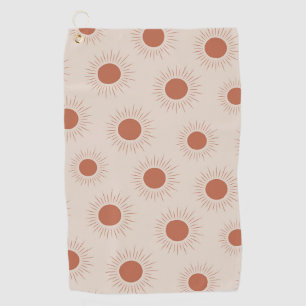 Minimalistisches Terrakotta abstraktes Boho Sonnen Golfhandtuch