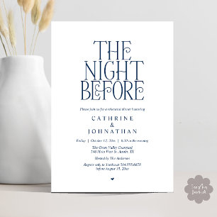 Minimalistisches "The Night Before"-Probedinner Einladung