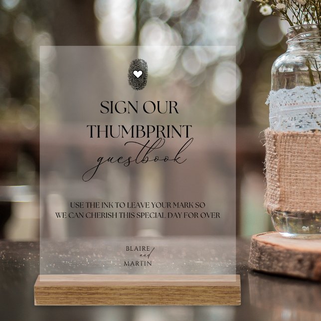 Minimalistisches Thumbprint Hochzeitshaus Acrylschild (Von Creator hochgeladen)