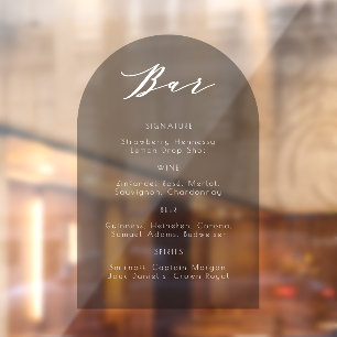 Minimalistisches, transparentes Arch Black Wedding Fensteraufkleber