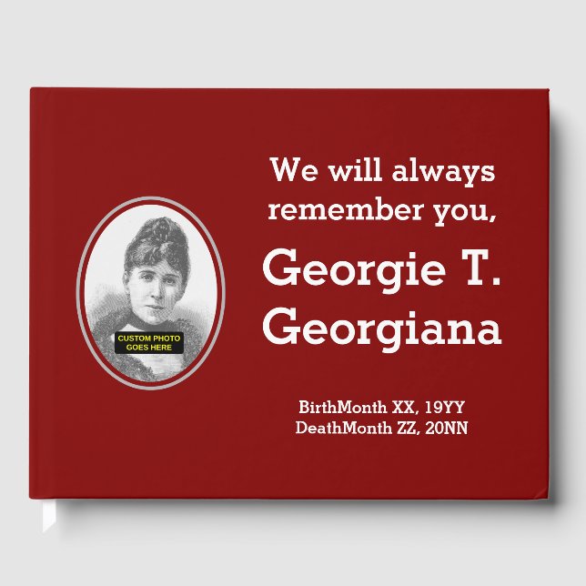 Minimalistisches, trauriges Beileid Gästebuch (Vorderseite)